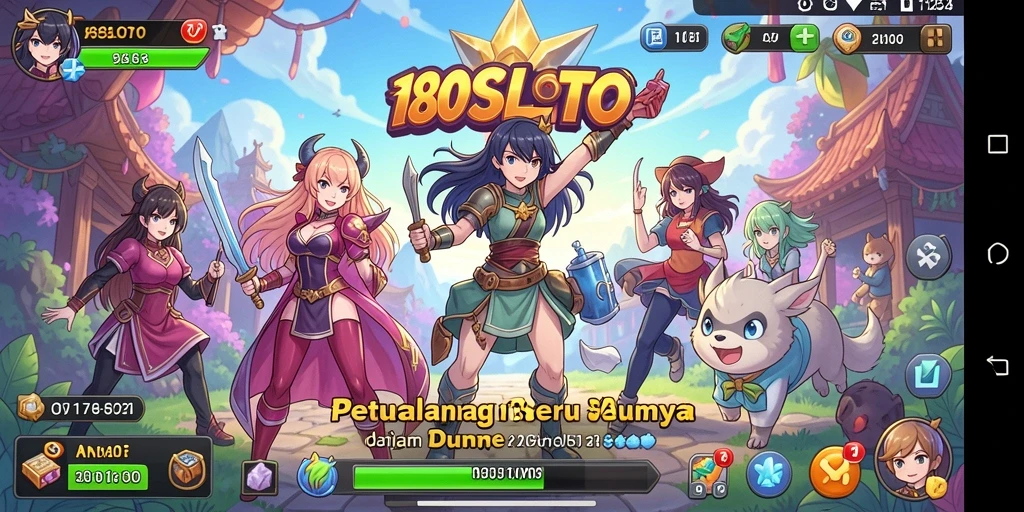 Tampilan gameplay seru dari 180SLOT dengan karakter anime favorit.