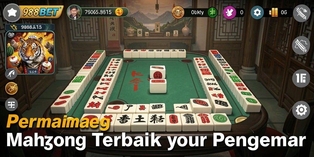 Screenshot gameplay 988BET yang menampilkan suasana permainan Mahjong yang seru.