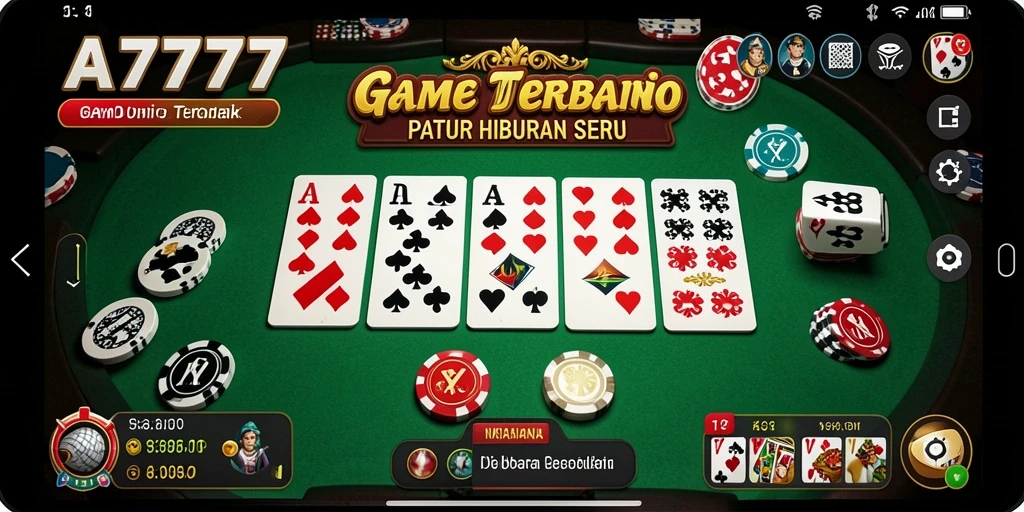 Tampilan screenshot utama A7777 menunjukkan gameplay seru dari permainan Domino.
