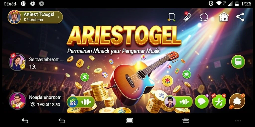 Tampilan gameplay ARIESTOGEL yang seru dengan berbagai pilihan lagu.