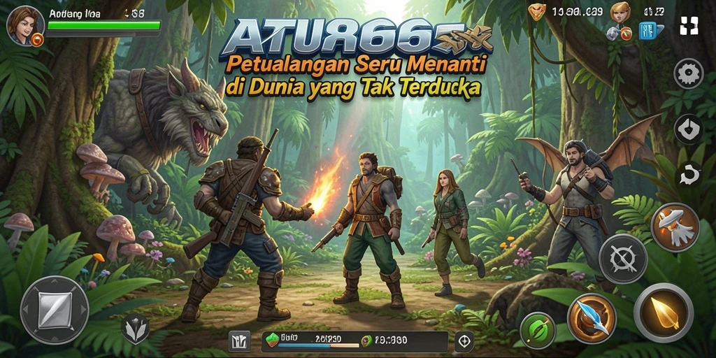 Screenshot menunjukkan karakter yang menjelajahi pemandangan menakjubkan dalam AT866.