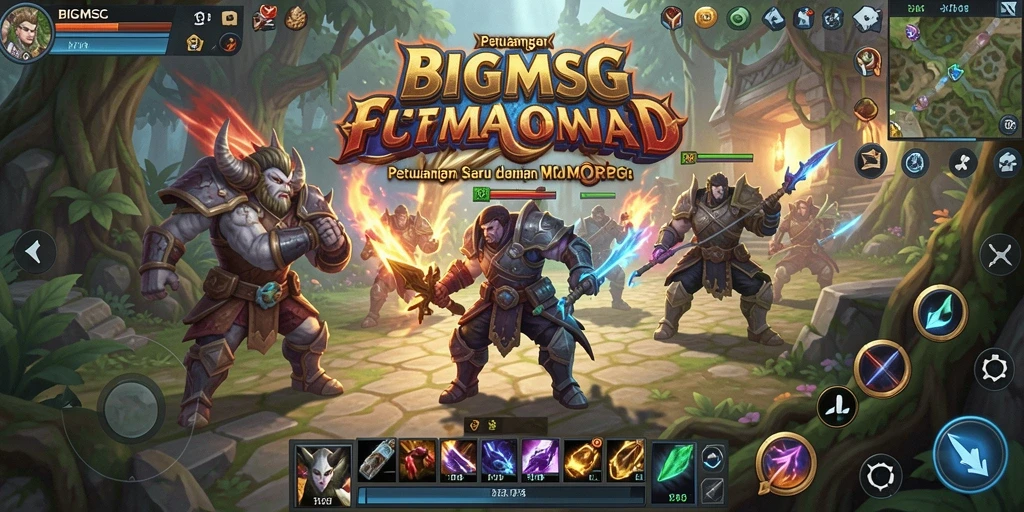 Tangkapan layar menampilkan pertarungan seru dalam permainan MMORPG.