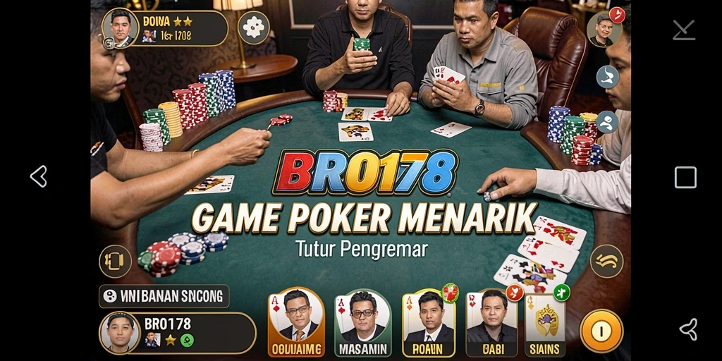 Tampilan menarik saat bermain Poker di BRO178.