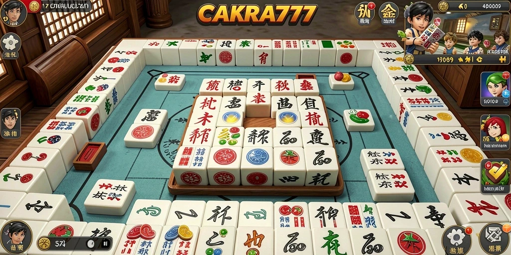 Screenshot gameplay <strong>CAKRA777</strong> yang menampilkan suasana permainan Mahjong yang seru.