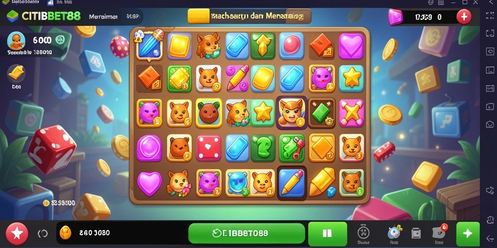 Tangkapan layar CITIBET88 menampilkan gameplay seru Match-3 yang menantang.