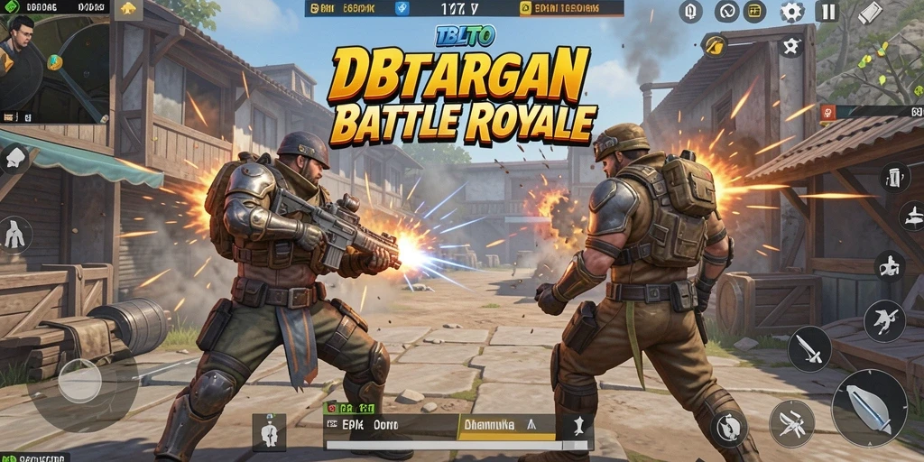 Tangkapan layar gameplay DBLTOTO dengan aksi Battle Royale yang mendebarkan.