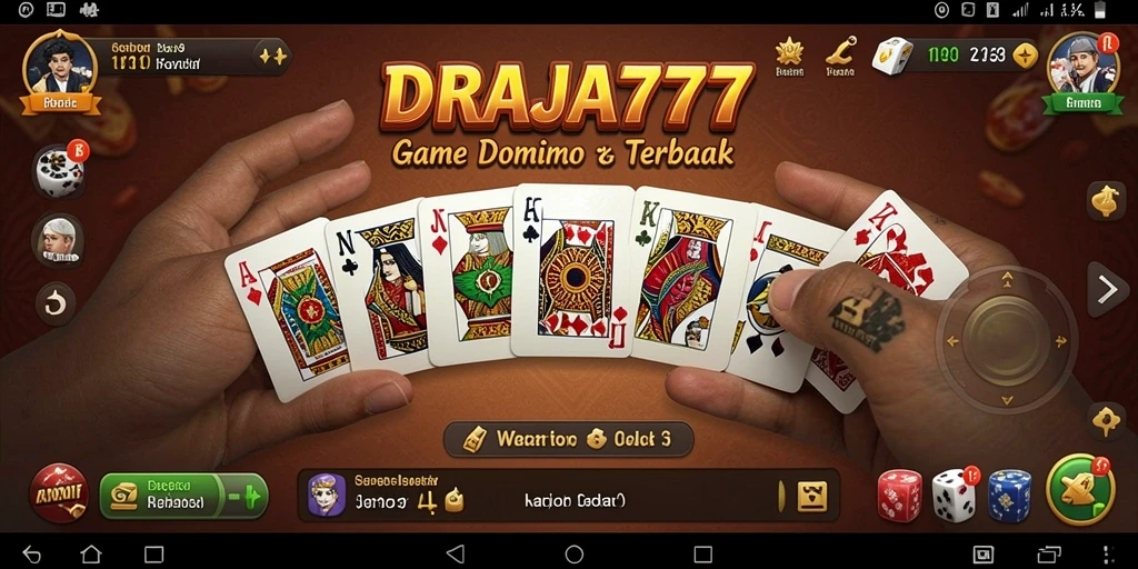 Screenshot DRAJA777 menampilkan gameplay seru permainan Domino.