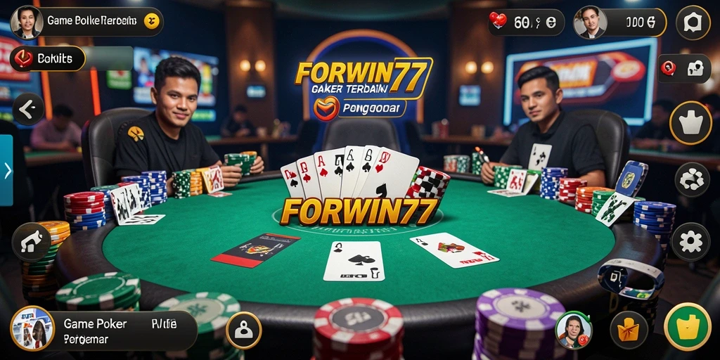 Menampilkan gameplay menarik dalam permainan Poker di FORWIN77.