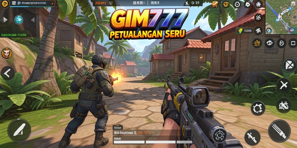 Tangkapan layar gameplay GIM777 menampilkan aksi menegangkan di medan perang TPS.