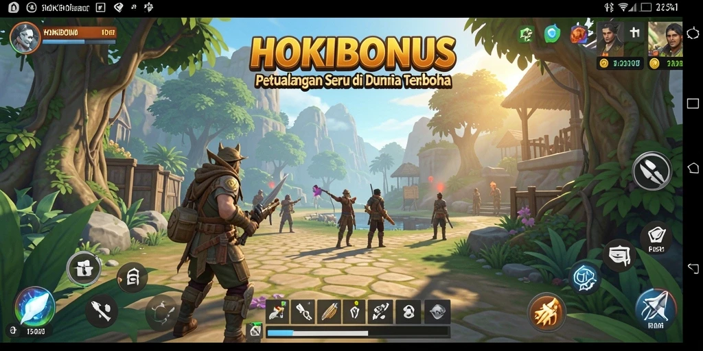 Screenshot gameplay yang menampilkan kebebasan eksplorasi di dunia HOKIBONUS.
