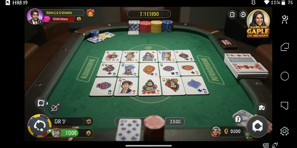Screenshot utama HR89 menampilkan gameplay Gaple yang seru.