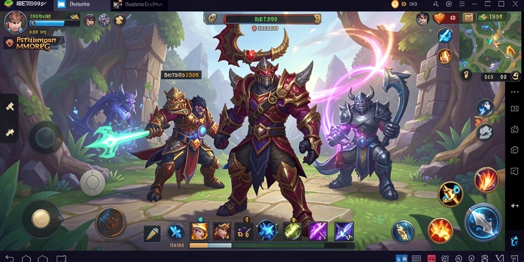 Tampilan gameplay seru dalam IBET899 dengan pertarungan epik di dunia MMORPG.