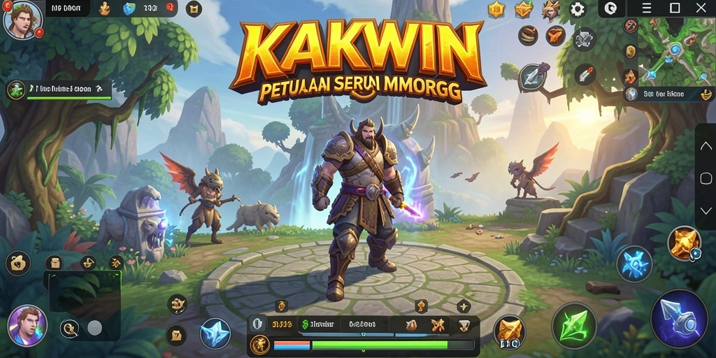 Screenshot gameplay KAKWIN menunjukkan aksi seru dalam pertarungan MMORPG.