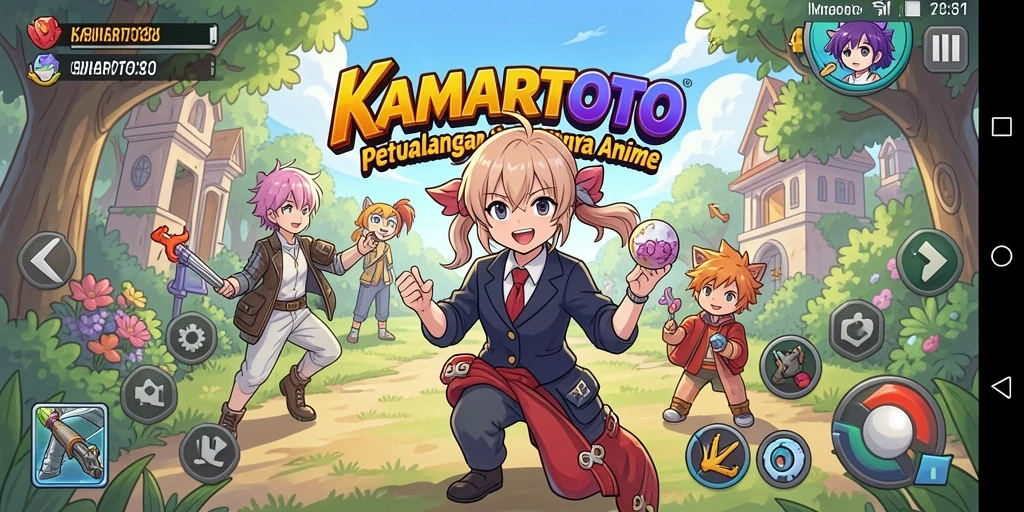 Tampilan gameplay KAMARTOTO dengan karakter Anime yang menarik.