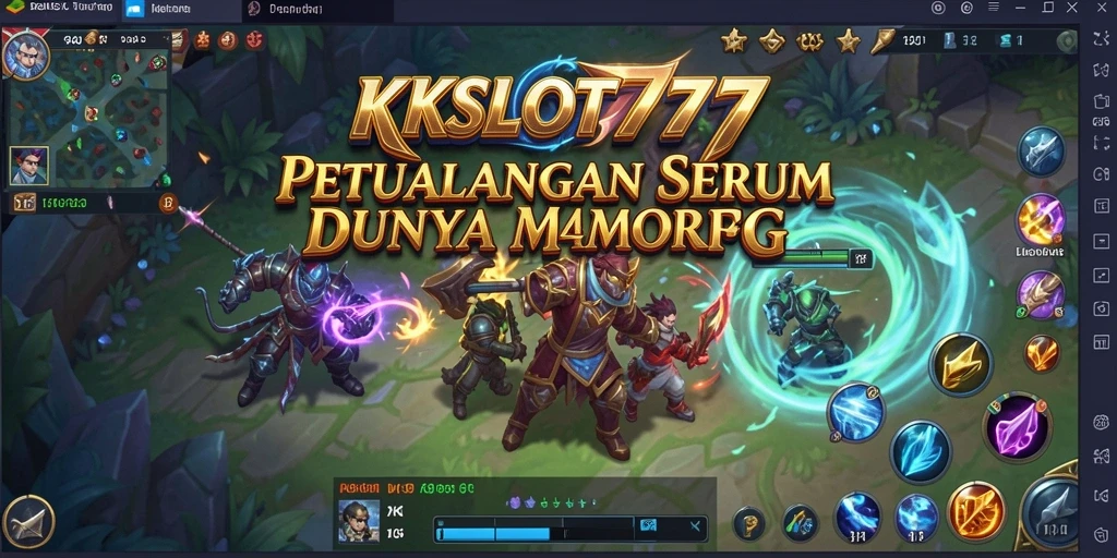 Screenshot gameplay KKSLOT777 yang menunjukkan aksi pertarungan seru di dunia MMORPG.