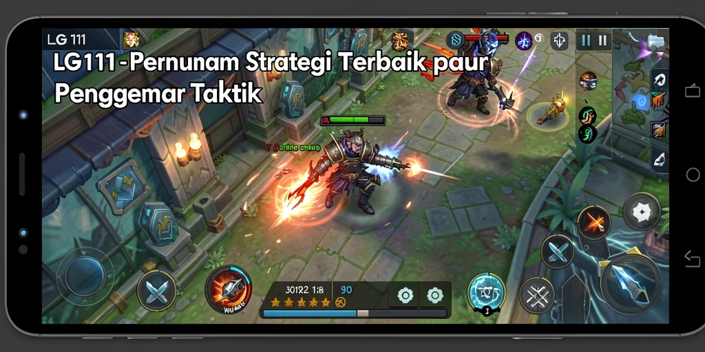 Screenshot dari aksi intens gameplay LG111 dalam pertempuran strategi.