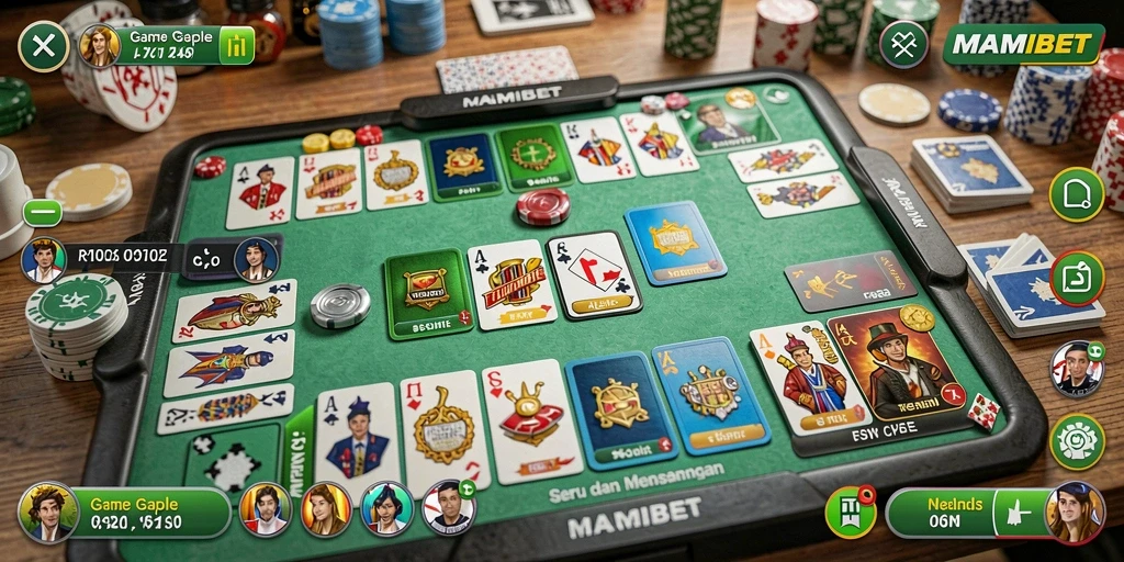 Tampilan gameplay seru di MAMIBET dengan suasana Gaple.