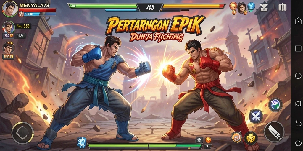 Tampilan seru pertarungan karakter di MENYALA78.