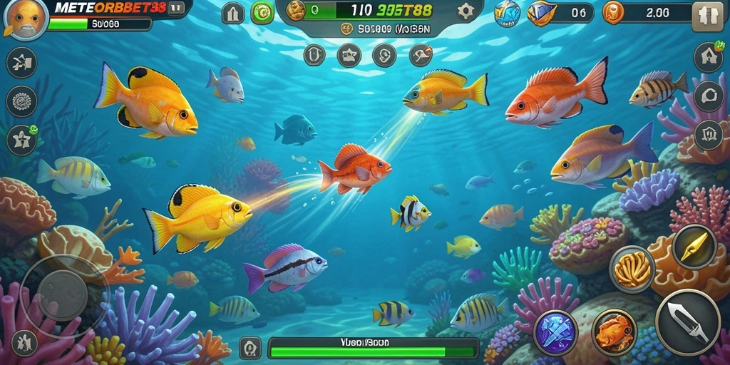 Gameplay seru saat menembak ikan di METEORBET88.