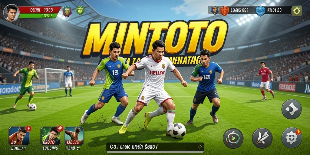 Screenshot tampilan gameplay seru dari MINTOTO yang menampilkan aksi olahraga.