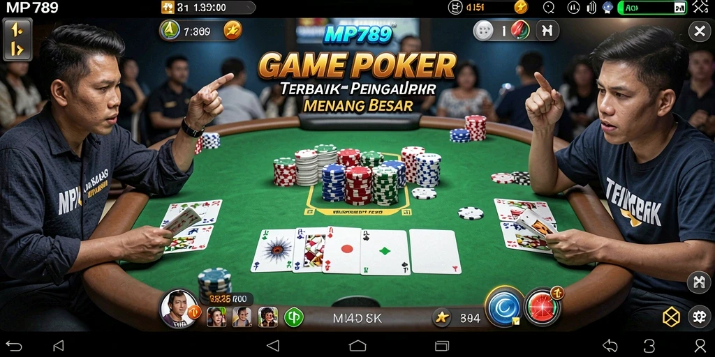 Tangkapan layar MVP789 yang menunjukkan aksi seru permainan poker.