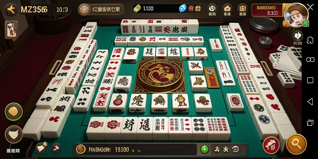 Screenshot gameplay MZ356 menampilkan ubin Mahjong yang indah dan menantang.