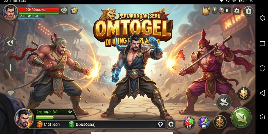 Tangkapan layar <strong>OMTOGEL</strong> menampilkan aksi pertarungan intens dan karakter karismatik.