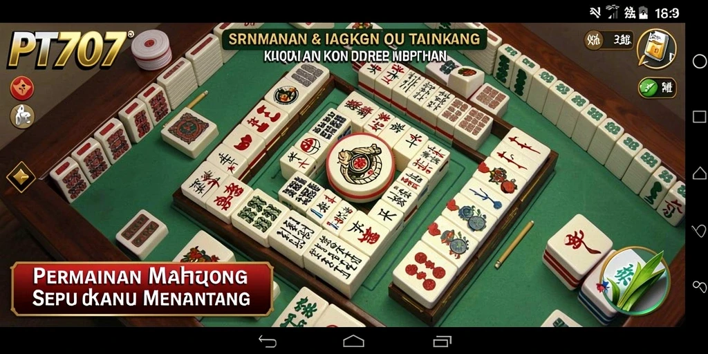 Tangkapan layar gameplay PT707 memperlihatkan suasana Mahjong yang menyenangkan dan menantang.